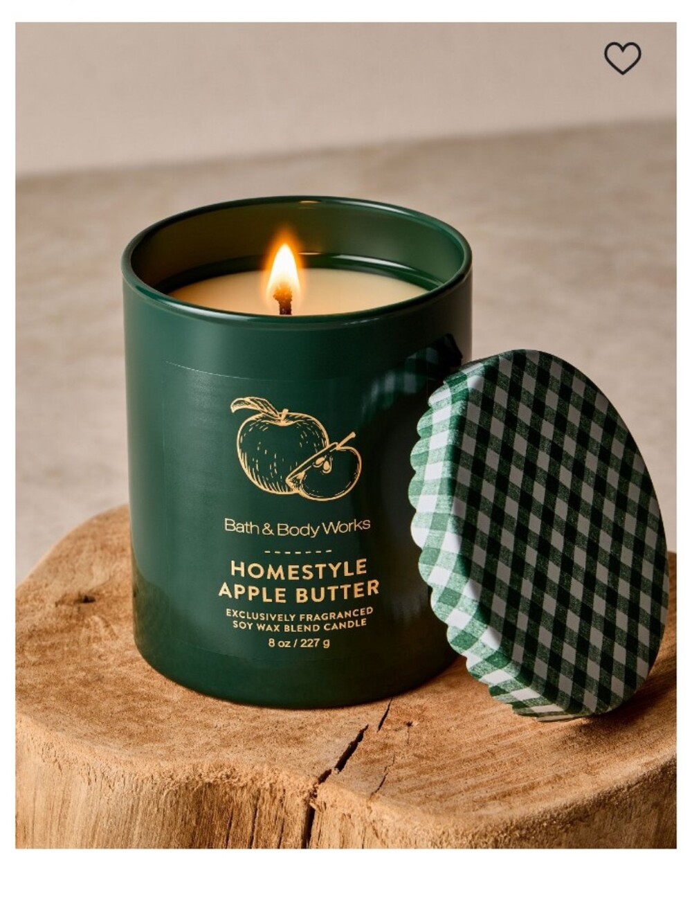 Bath & Body Works Green Homestyle Apple Butter Candle